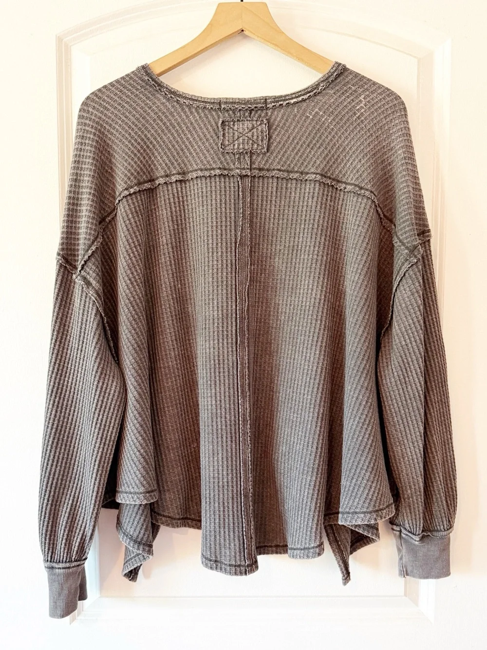 Free People Coraline Oversized Thermal Shirt Slouchy Sz Medium